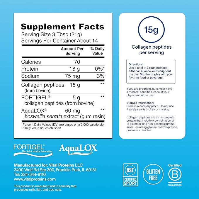 Vital Proteins® Active Complex 20g Collagen Peptides Improves Joint Comfort Supports Movement &amp Mobility