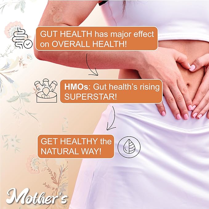 HMO Prebiotic Supplement for Adults - Mother's 2'-FL Human Milk Oligosaccharide Powder - Gut Health Immunity &amp Digestion Support 90g (45 Servings) Non-GMO