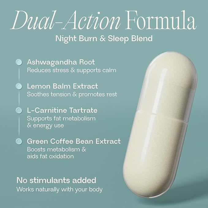 BIOMA Night Metabolism &amp Sleep - Supports Digestion Energy Metabolism &amp Restful Sleep with Melatonin Vitamin D Magnesium &amp More - 60 Capsules (30-Day Supply)