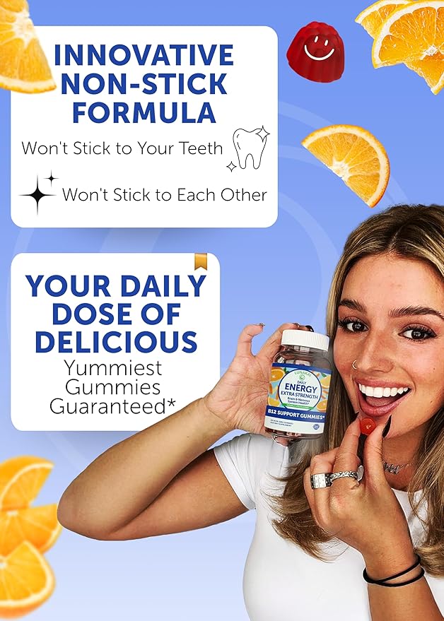 Lunakai USA Made Vegan Energy Gummies – Daily Energy Supplements – 3000mcg Vitamin B12 Gummies for Women &amp Men – for Home or On‑The‑Go Use - 6 Pack
