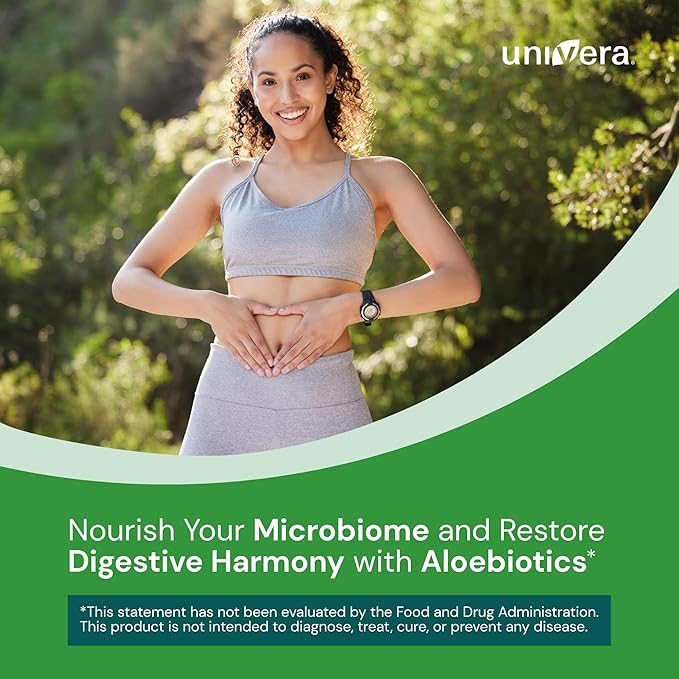 Univera Probiotics for Women Probiotics and Prebiotics 30 Billion CFUs with Organic Aloe Vera -14 Strains Digestive Enzymes for Adults - Vegan AloeBiotics 60ct.