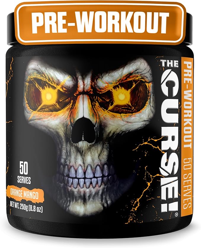 JNX SPORTS The Curse! Orange Mango Pre Workout Powder with Creatine – Extreme Energy Preworkout for Men &amp Women – 50 Servings – L Citrulline Beta Alanine &amp Caffeine for Pump Strength &amp F