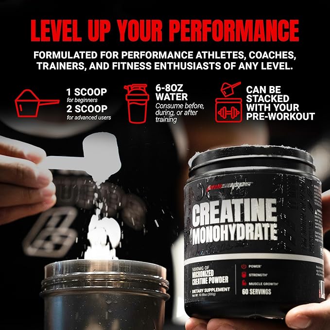 ProSupps Creatine Monohydrate Powder for Men &amp Women Unflavored - 5000mg of Micronized Creatine - Gym Workout Supplement for Muscle Gain &amp Recovery - Sugar-Free Soy &amp Gluten-Free - 60 S