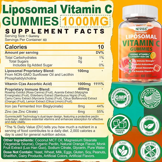1Pack Magnesium Glycinate Gummies + 1Pack Liposomal Vitamin C 1000mg Gummies