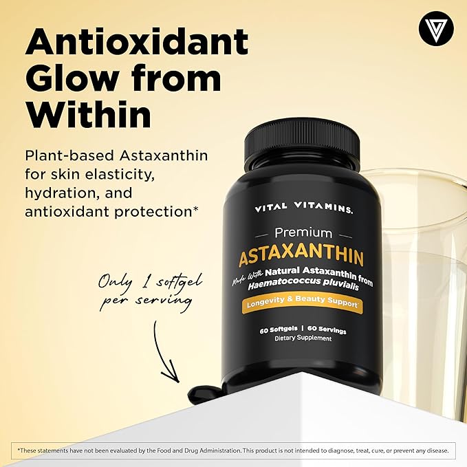 Vital Vitamins Magnesium Glycinate 180 ct + Astaxanthin 60 ct