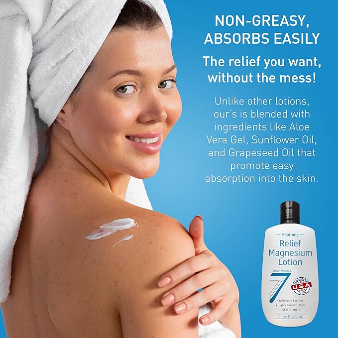 Seven Minerals Magnesium Non-Greasy Lotion with Skin Friendly Ingredients - 8 fl oz
