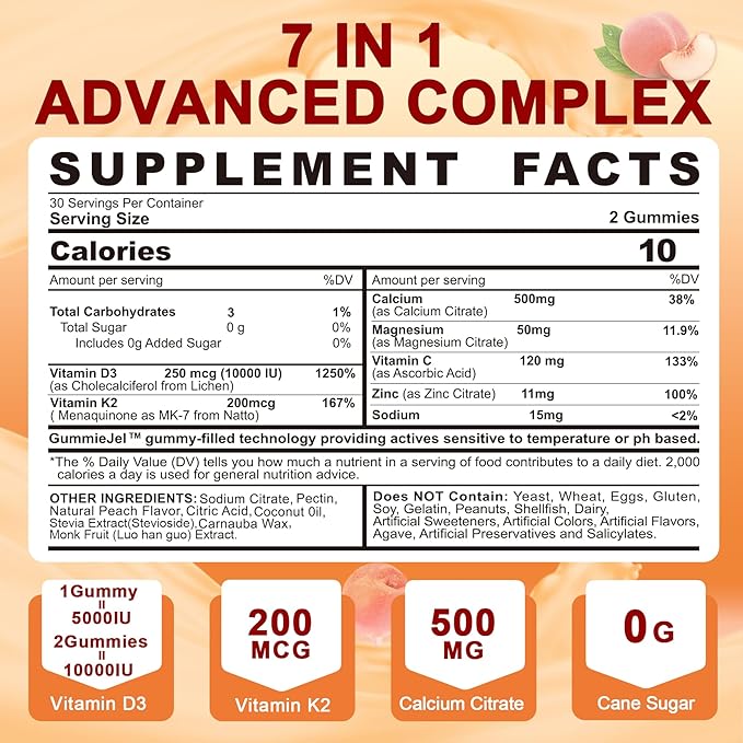 Collagen Peptide Gummies + Vitamin D3 K2 Gummies for Women &amp Men