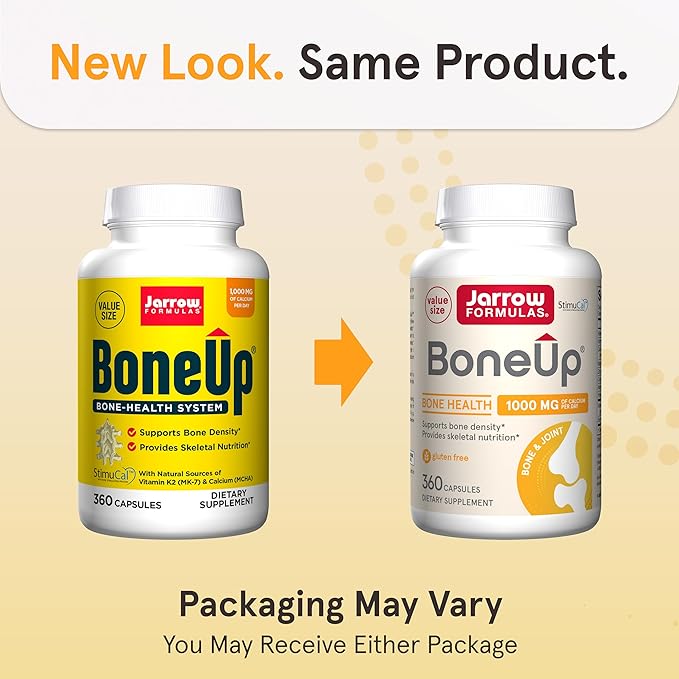 Jarrow BoneUp 360 Capsules 180 Servings + Methyl B-12 1000mcg 100 Chewable Tablets Cellular Energy &amp Brain Health