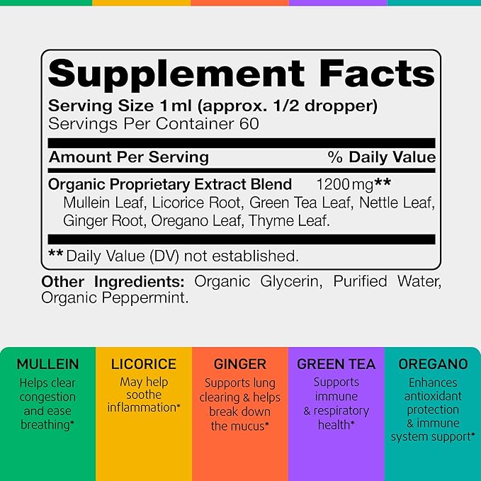 Biotin 10000 mcg with Collagen &amp Keratin and Mullein Leaf Lung Support Drops Bundle – Hair Skin and Nail Vitamins Plus Lung Cleanse and Respiratory Detox for Men and Women – 60 Caps and 2 oz