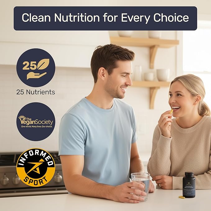 Inessa Methylated Multivitamin for Men and Women - Advanced Natural Daily Mens Multivitamins with CoQ10 100mg Vitamins D3 K2 A B Complex Vitamins Folic Acid &amp Zinc - 60 Vegan Tablets