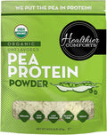 Healthier Comforts Organic Unflavored Pea Protein Powder - Low Sodium (1 lb.) | USA Grown and Processed | 100% Plant Based Protein | Kosher Gluten Free Non-GMO Keto Friendly (16oz)
