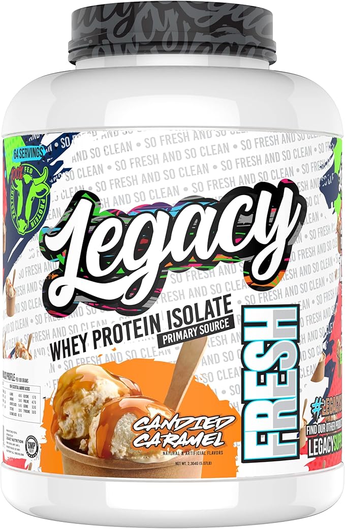 Fresh Whey Protein Candied Caramel 5lb | 26g Pasture Fed Premium Whey Protein | High Protein + Amino Acids | Muscle Building + Recovery