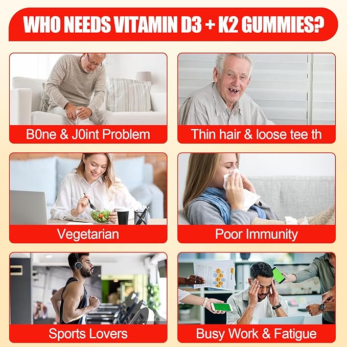 Vitamin D3 K2 Gummies for Women: Sugar Free Chewable 5000 IU D3 + 120 mcg K2 (MK-7) Supplement with Magnesium Omega-3 Zinc Calcium Methyl B12 for Immune Health - High Absorption for Adults(120Count)