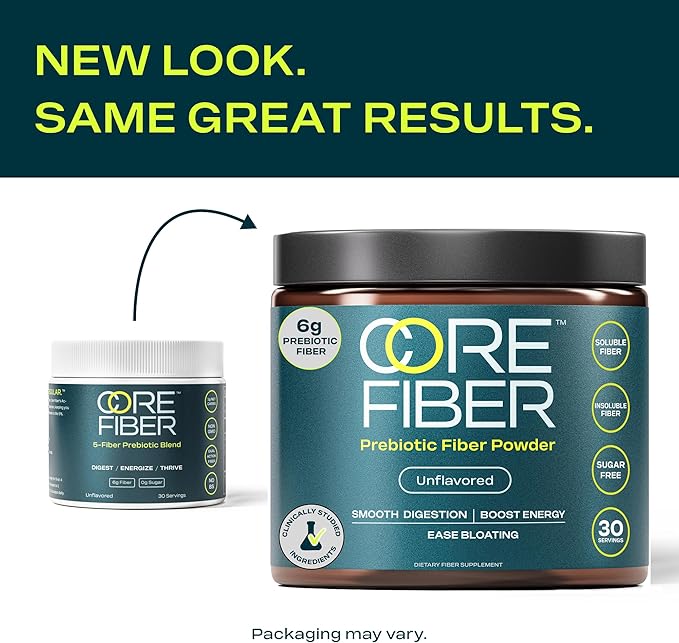 Prebiotic Fiber Supplement for Women &amp Men – 6g Prebiotic Fiber Powder – Daily Blend for Gut Health Bloating Regular Digestion &amp Energy – Soluble &amp Insoluble Sugar Free Unflavored 30