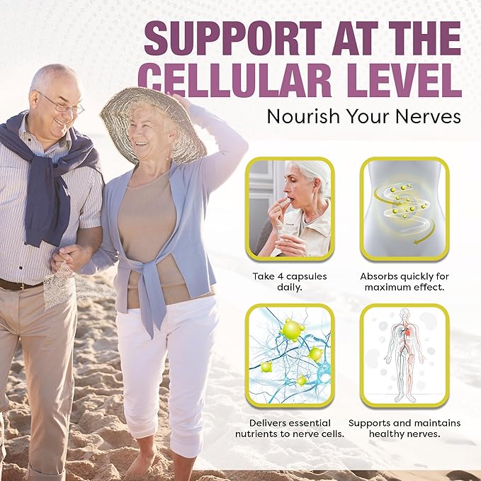 Advanced Nerve Support Formula. Peripheral Neuropathy Supplement with Alpha Lipoic Acid for Healthy Nerve Repair &amp Function. Maximum Strength Formula 120 Capsules