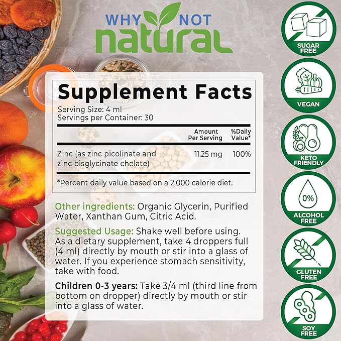 Organic Liquid Zinc and Vitamin B12