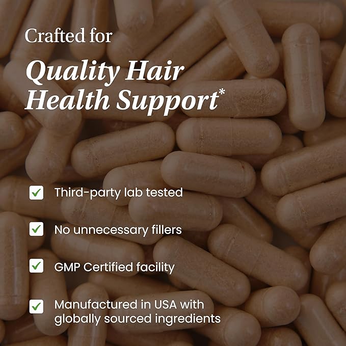 Sandhu's Biotin Collagen &amp Keratin Complex | Supports Normal Hair Growth Cycle | Vitamins for Skin &amp Nails | Hair Supplements for Women &amp Men | Made in USA | 60 Capsule Pills | with Hyalu