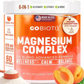 GoBiotix Magnesium Glycinate Powder – Cortisol Supplements for Women and Men – High Absorption Magnesium Complex Calm Supplement with Citrate Malate – Sugar Free – 420 mg 60 Servings - Peach Tea