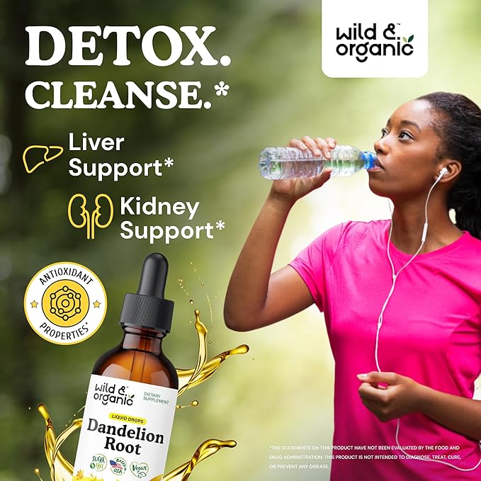 Wild &amp Organic Dandelion Root Tincture 2 fl oz &amp Milk Thistle Gummies