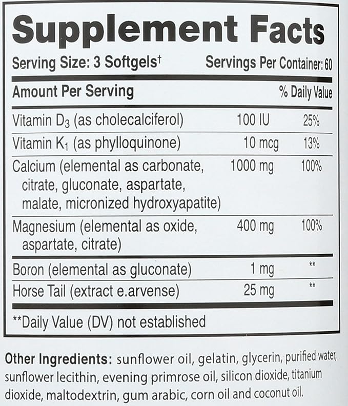 Liquid Calcium with Magnesium Softgels 1000 mg 180 Count