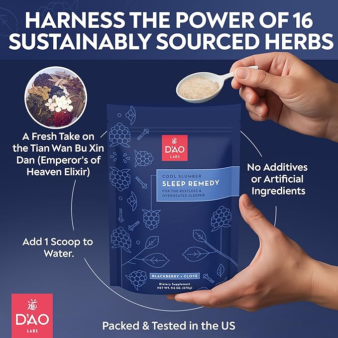 D’AO Labs Cool Slumber - Tian Wan Bu Xin Dan/Emperor of Heaven Elixir - Sleep Supplement for Those Who Sleep Hot and Restless Under the Covers. 30 Servings.