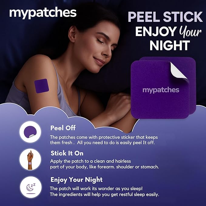 Sleep Patch – Rest &amp Recovery Patch – Transdermal Vegan Night Support with Melatonin Valerian Root &amp Passionflower – Promotes Restful Sleep – 30 Patches