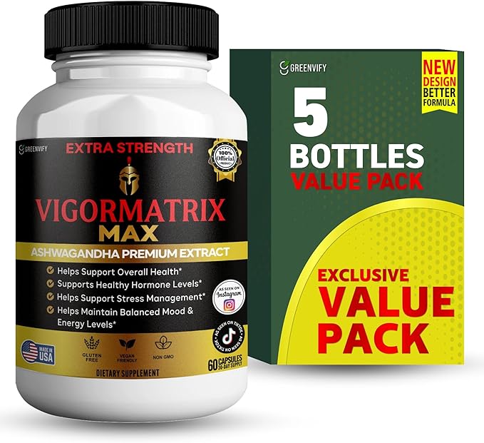 Vigormatrix Max Ashwagandha Premium Extract 60 Capsules Gluten Free Vegan Non-GMO (5)