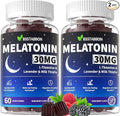 Adults Melatonin Gummies 30mg: Extra Strength Sugar Free Melatonin Gummies with Magnesium L-Theanine Chamomile Lavender Vitamin B12 B6 D3 - Nighttime Deep Zzz Aid Immune Support(120Count)
