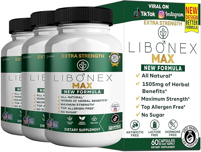 Libonex Max Extra Strength Maca Root Complex Herbal Supplement 60 Capsules All Natural Vegan Gluten Free Non-GMO (3)