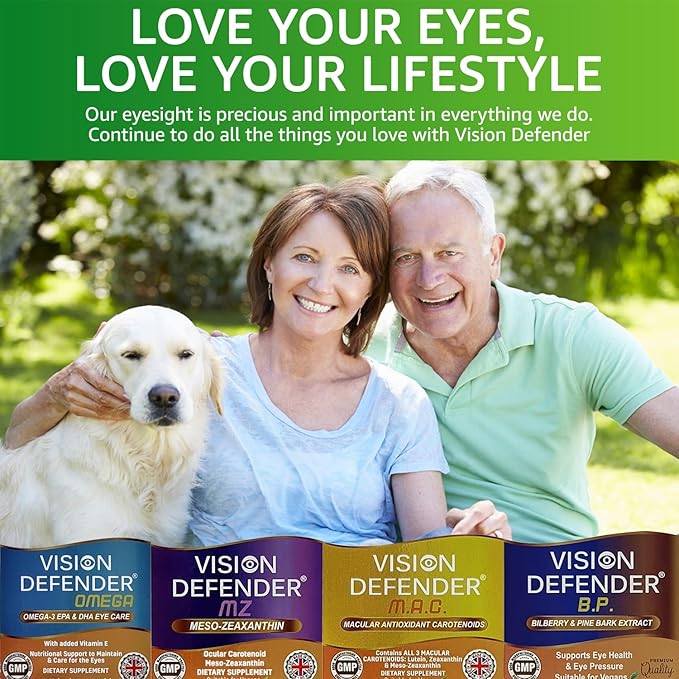 Vision Defender AMD AREDS2 Eye Vitamins – Exact AREDS 2 Formula with Lutein &amp Zeaxanthin Vitamins C &amp E Zinc 25 mg &amp Copper – Once Daily Vegan Eye Health Supplement 90 Tablets