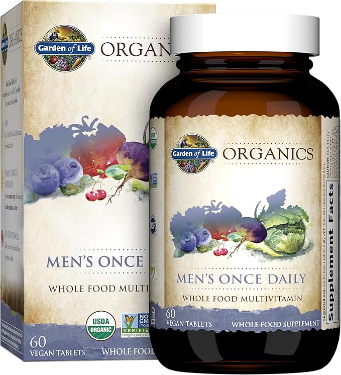 Garden of Life Organics 30 Tablets Women's Once Daily Whole Food Multi with 60 Tablets Men's Once Daily Multivitamin