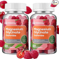 Magnesium Glycinate Gummies 400mg Sugar Free Magnesium Supplement w/Ashwagandha Zinc Vegan Magnesium Glycinate Supplement for Adults - 120 Cherry Gummies