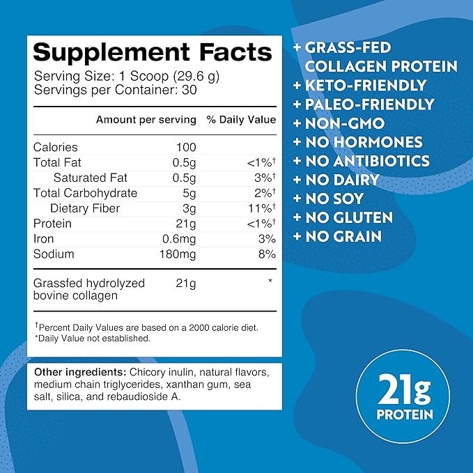 Dr. Kellyann Bone Broth Protein Powder Vanilla (30 Servings) – 21g Protein Sugar Free Grass-Fed Collagen Keto &amp Paleo-Friendly 1 Pack