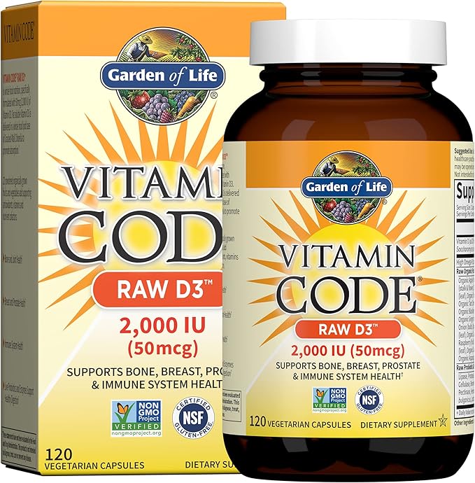 Garden of Life Raw D3 2000IU + Organics Women's Once Daily Whole Food Multivitamin 30 Tablets
