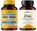 SANDHUHERBALS Zinc 50mg Bundle with Zinc 30mg Vitamin D3 Magnesium Selenium Vitamin B6 B7 (Biotin) Copper | Supports Immune Skin Hair &amp Nails Health