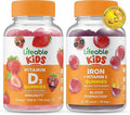 Lifeable Vitamin D Kids + Iron &amp Vitamin C Kids Gummies Bundle - Great Tasting Vitamin Supplement Gluten Free GMO Free Chewable Gummy