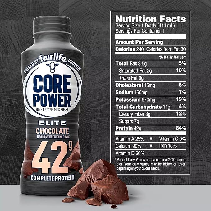 Fa!rlife Core Power' Elite Chocolate (8 Pack) High Protein Milk Shakes 42g - 14 Fl Oz Sports Nutrition