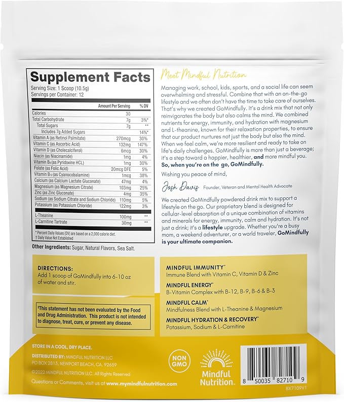 GoMindfully Super Calm Magnesium Powder Drink Mix (4.4oz Lemon)