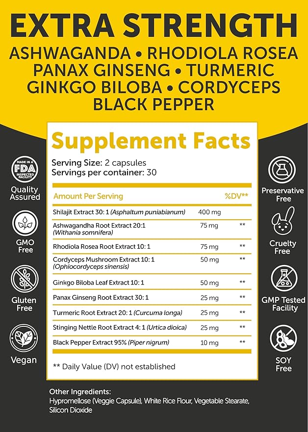 Lunakai USA Made Magnesium Glycinate Gummies &amp Shilajit Capsules Bundle – Stress Support &amp Energy Wellness
