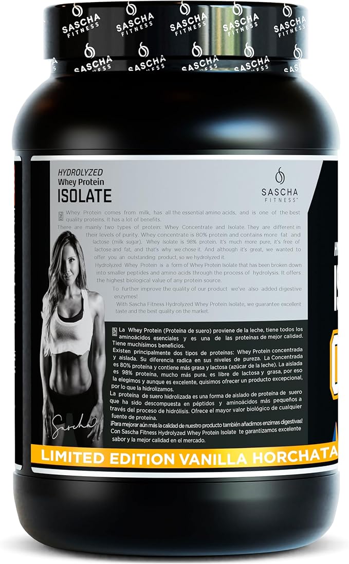 SASCHA FITNESS Hydrolyzed Whey Protein Isolate100% Grass-Fed (2 Pounds All) (Vanilla Horchata)