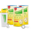 Almased Protein Powder GLP-1 Nutrition Support Supplement Meal Replacement Shake for Weight Loss high protein complete nutrition (Vanilla Flavor 3 Cans @ 17.6 oz ea + scoop + 700ml Shaker Bottle