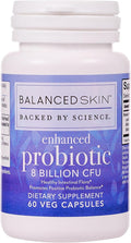 Enhanced Probiotic – 8 Billion CFU | Daily Gut &amp Skin Support Supplement – 3 Targeted Strains for Digestive Balance &amp Skin Health | 60 Vegetarian Capsules | Non-GMO*