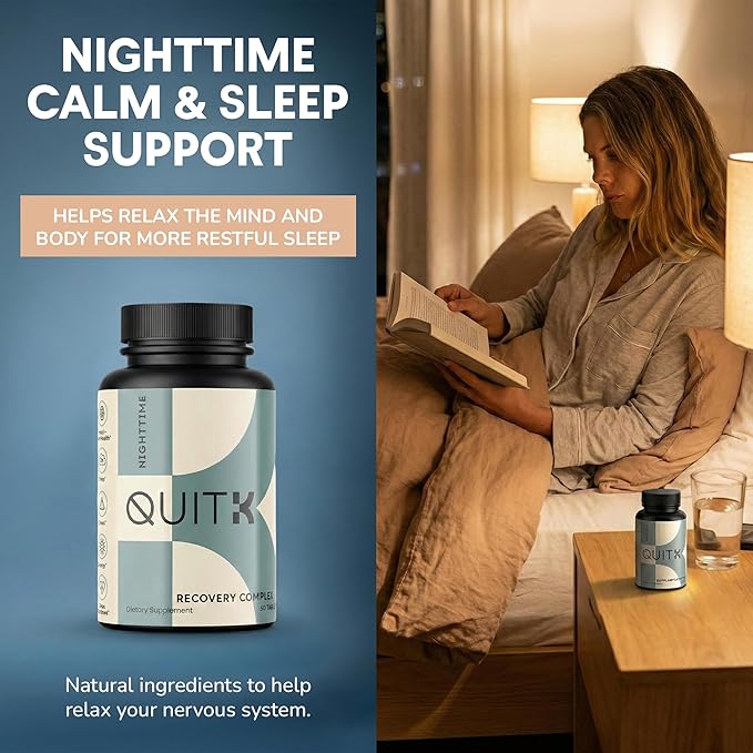 Withdrawal and Detox Support – QuitK Recovery Complex – Sleep Energy Stress Mood &amp Craving Support – Daily Supplement - Magnesium Glycinate Ashwagandha GABA L-Theanine Agmatine &amp More