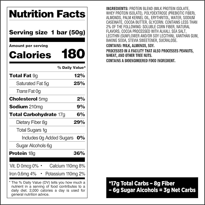 Quest Nutrition Dipped Chocolate Cookies &amp Cream Protein Bars High Protein Low Carb Gluten Free Keto Friendly 12 Count