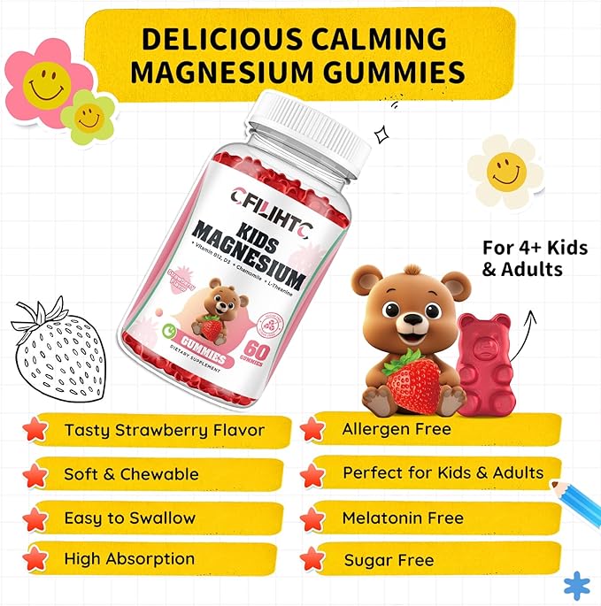Magnesium Glycinate Gummies for Kids &amp Iron Gummies Supplement for Women Kids