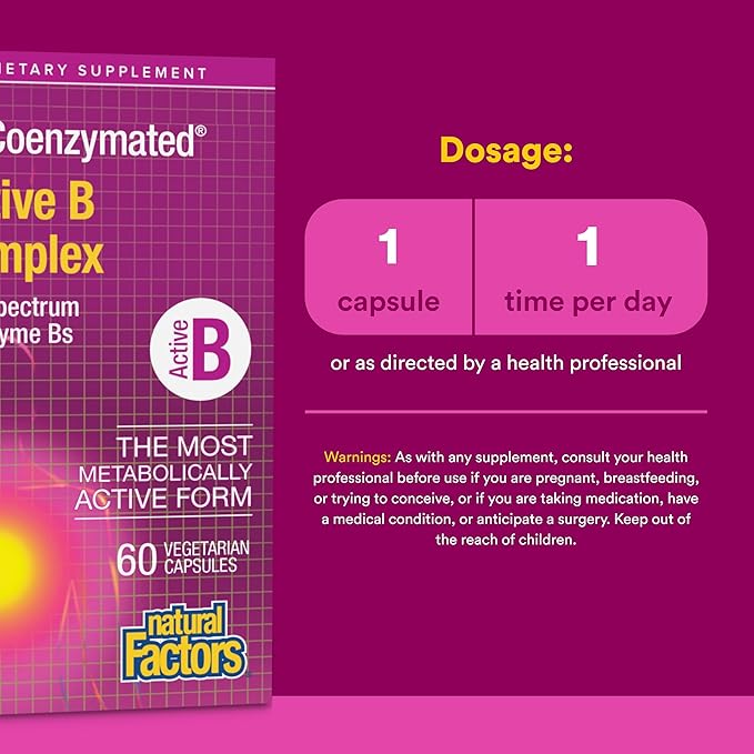 Natural Factors BioCoenzymated Active B Complex 60 Capsules (60 Servings)