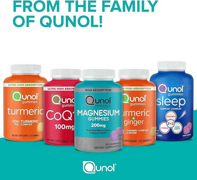 Qunol CoQ10 Gummies CoQ10 100mg Delicious Gummy Supplements Helps Support Heart Health Vegan Gluten Free Ultra High Absorption 2 Month Supply (60 Count Pack of 4)
