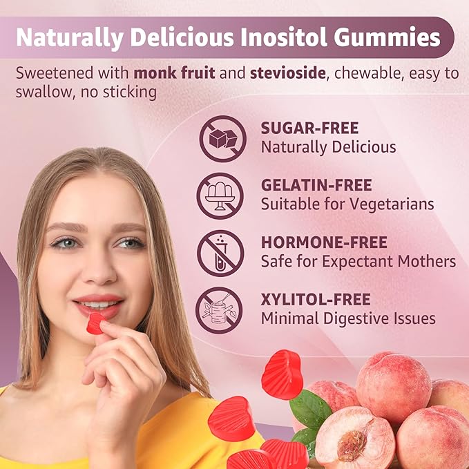 Sugar Free 2Pack Turmeric Ginger Gummies &amp 2Pack Myo-Inositol &amp D-Chiro Inositol Gummies