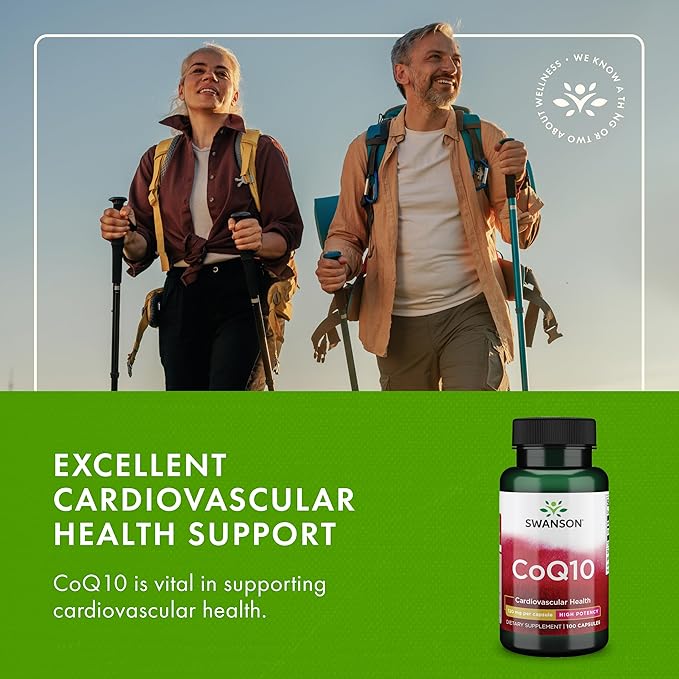 Swanson CoQ10 - Helps Promote Heart Health Energy Support &amp Aids Overall Cardiovascular System Health - Helps Maintain Coenzyme Q10 Supplement - (100 Capsules 120mg Each)