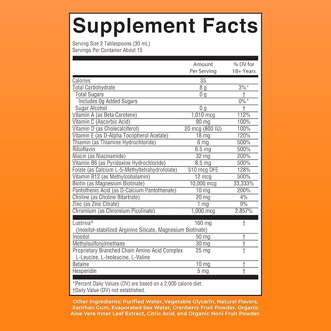 MARYRUTH'S Liquid Multivitamin+Hair Growth | Biotin 10000mcg | Lustriva Hair Growth Supplement | Clinically Tested in Women for Thicker Hair&ampFacial Wrinkle | Skin Care | Ages 18+ | 15.22 Fl Oz